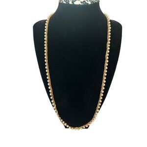 Vintage Napier Faux Pearl & Gold-Tone Chain Necklace, 24”